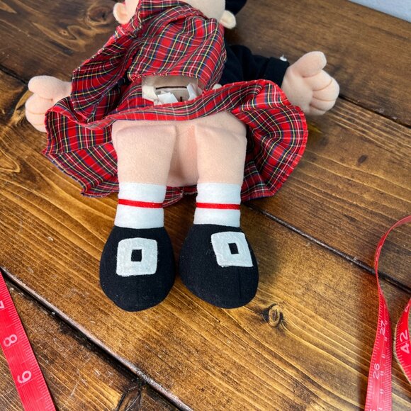 Cuddles Time Scottish-Inspired Plush Doll With Tartan Plaid Outfit & Hat - Picture 7 of 12